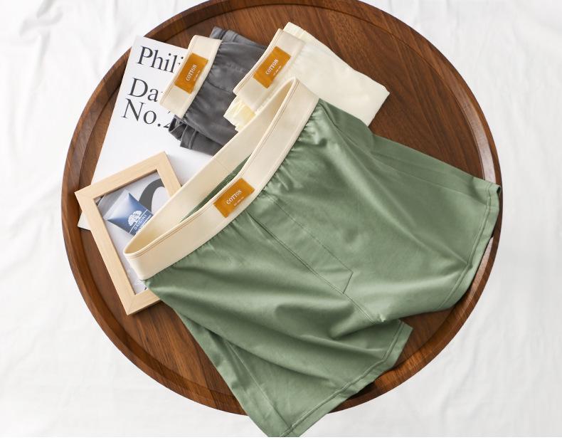 Men's Pure Cotton Boxer Briefs - Comfortable, Breathable, Skin-Friendly Solid Colors, Trendy Home Pajama Pants