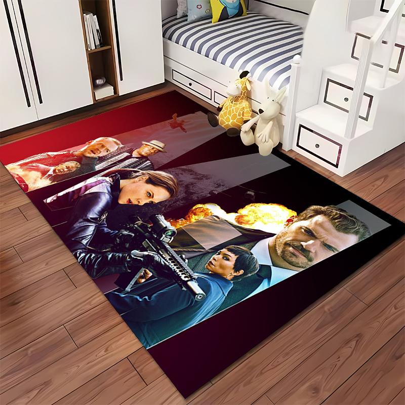 Famous Movie Character Printed Flannel Non-slip Rug for Living Room and Bedroom Decor