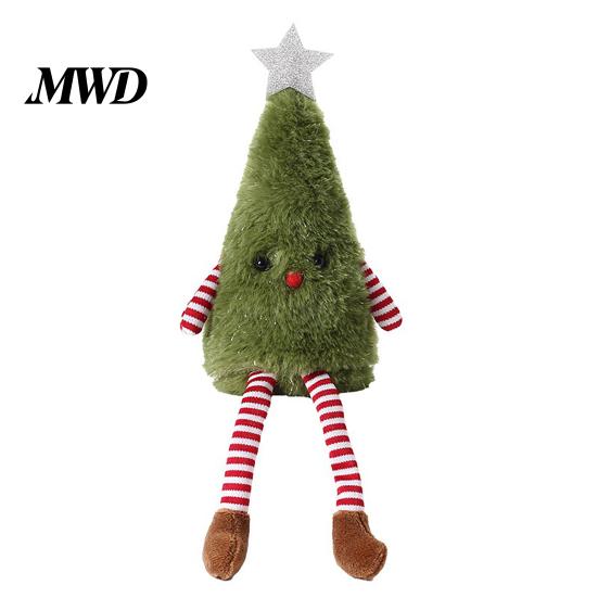 Healing Style Tree Plushie Christmas Plush Ornament with Dangling Legs, Cute Soft Stuffed Figure, Decorative for Sofas Doll Home Living Room Sofa And