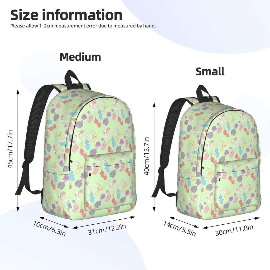 Pikmins Gamer Rucksack for Men Women Casual High School Work Daily Pack Animated Laptop Carry Carrier Durable Crafted with Care and Precision