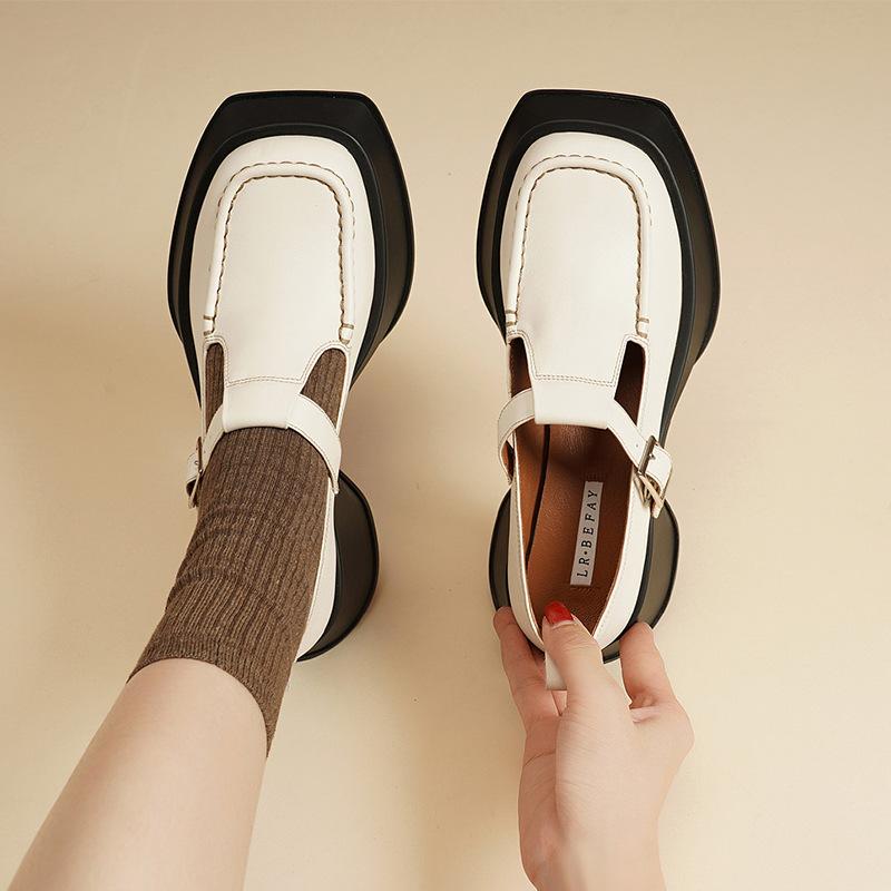 2025 spring and summer new Mary Jane women's fashion casual thick sole heightening shallow mouth single shoes women's casual versatile