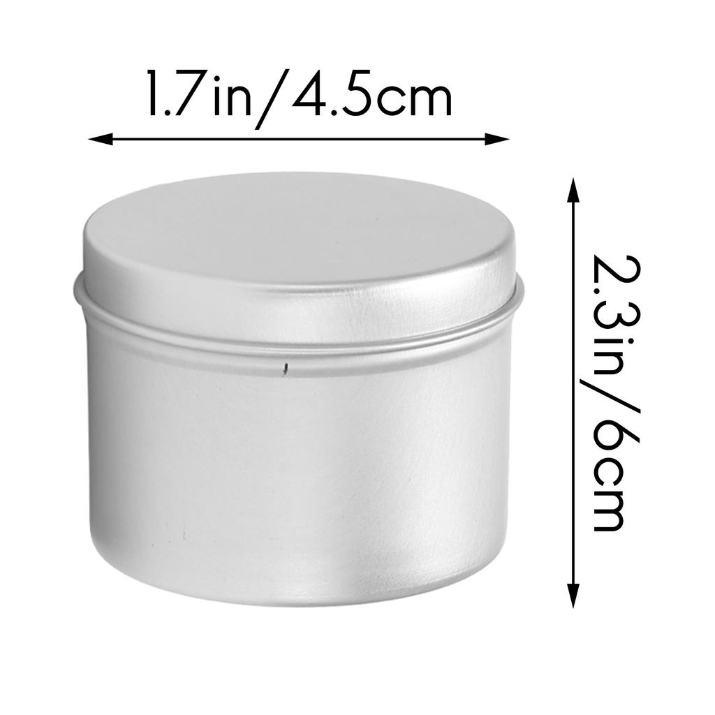 BHBL 24 Pack Tins Box Candle Tin Black Aluminum Jar Storage Empty Pot Plain Cans Cream Cosmetic Container