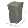 Shinki Gosei Tombo Trash Can, Connectable, 70-Liter Capacity, Khaki Green, 48cm Wide X 36.5cm Deep X 60cm High, with Lid, Durable, Large, Suitable for