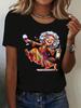 Elegant Granny Graphic Print Women's Summer Casual Short Sleeved T-Shirt Cute Playful Round Neck Tees Top Casual Woman Clothes