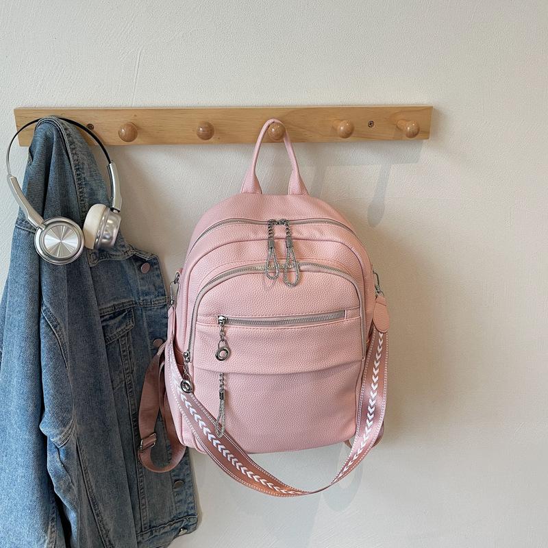 Large capacity stylish and simple backpack women's new versatile student class schoolbag travel backpack