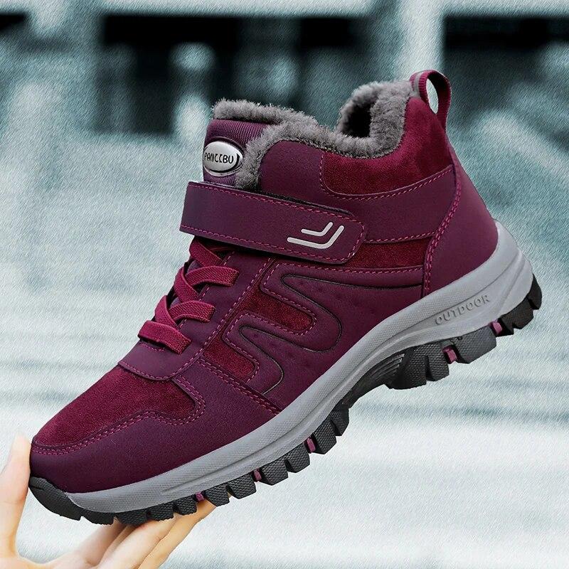 Warm Men Winter Boots Outdoor Warm Ankle Boots Lightweight Couple Walking Shoes Women Waterproof Snow Boots Winter Cotton Shoes