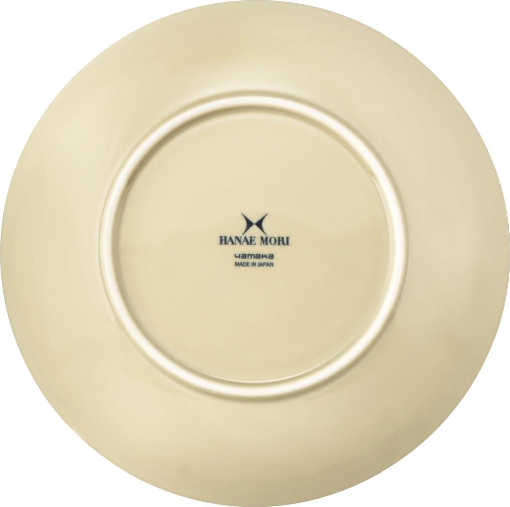 Hanae Mori Floral Print Set of 4 Curry Pasta and Deep 21cm Diameter x 4cm Dishwasher and Microwave Made in "Fleur" Plates, Plates, Plates, Approx.