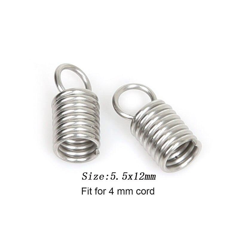 50 Stück Seile Schnur Quetsch-Endkappen Schnallen-Spitzen 2mm 3mm 4mm Halsketten Armband Verbinder Verschluss