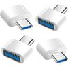 USB C to USB Adapter 4 Pack, USB Female to USB C Male OTG Adapter, USB Type C Adapter Compatible with MacBook Pro, Samsung Galaxy, Type-C Phones,