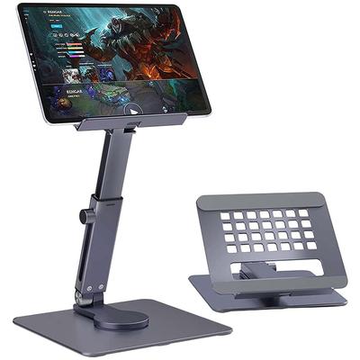 Aluminum Tablet Stand Desk Riser 360° Rotation Multi-Angle Height Adjustable Foldable Holder Dock For Iphone iPad Tablet Laptop