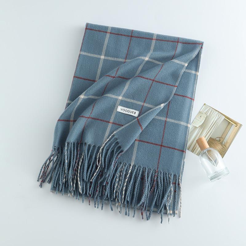 Damen High-End 2025 Karoschal: Imitation Kaschmir, Koreanischer Stil, Vielseitiger Herbst/Winter Warmer Nackenwärmer Schal.