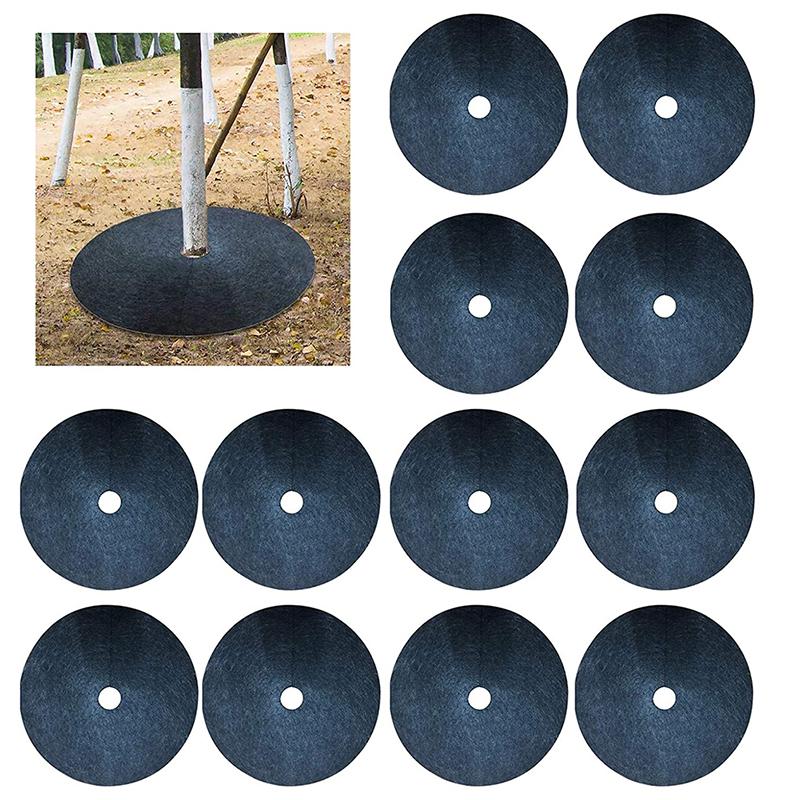 New 12pcs Black Non-woven Weeding Cloth Ring Vegetable Garden Protection Mat Ecological Weed Cloth