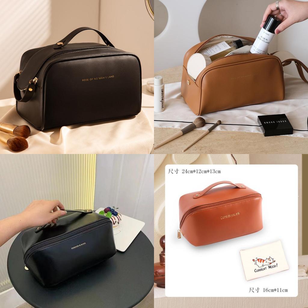 Style High Capacity Portable Pu Makeup Organizer For Travel And Home Use