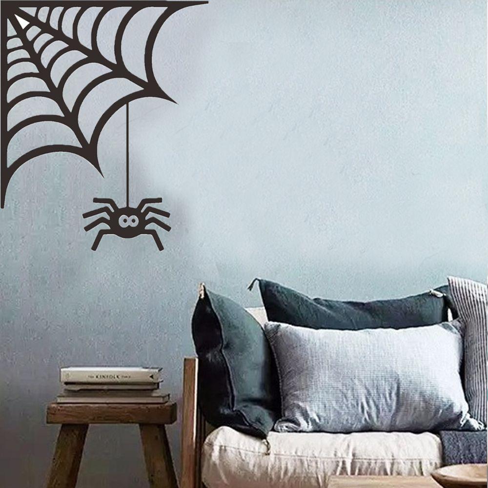 Waterproof DIY Prank Spider Web Window Halloween Decoration Decal Wallpaper Spider Sticker