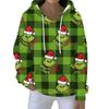 Fashion Men Women's Hoodies Christmas Green Fur Monster Print Pullover Cartoon Casual Sweatshirt Hoodies Long Sleeve Clothing