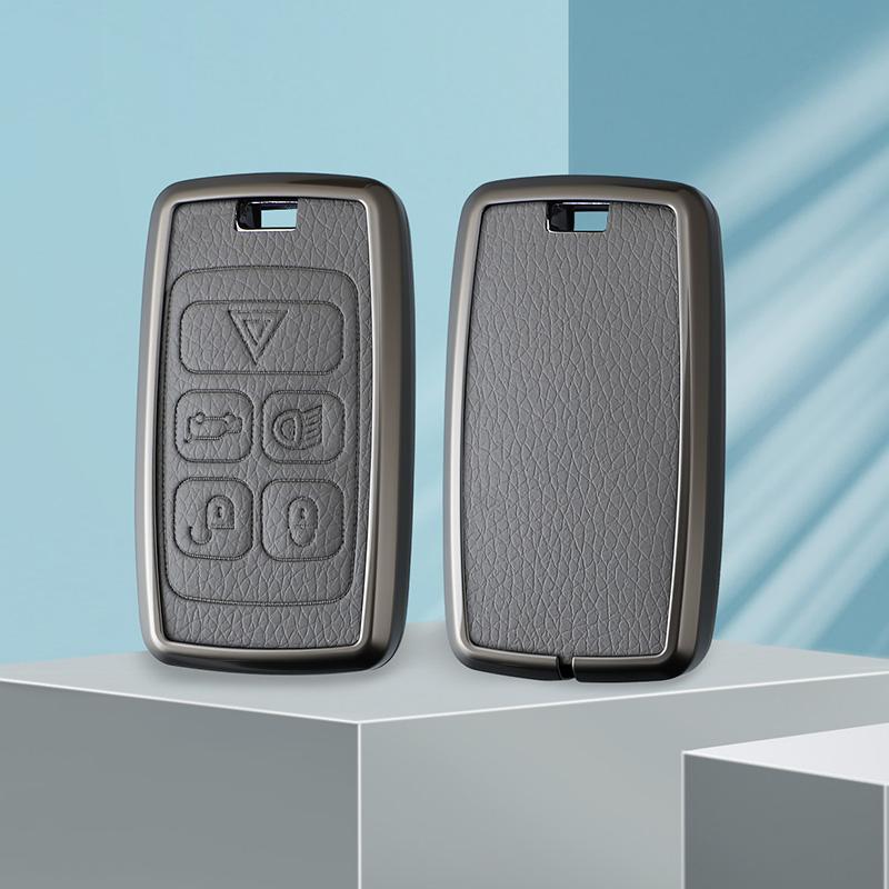 Zinc Alloy Leather Car Key Case Cover for Jaguar XF XJ XE S-Type F-Type X-Type F-Pace I-Pace E-Pace Android XFR XKR Keychain
