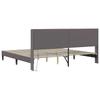 Bed Frame with LED Light Strips Gray 180 X 200 Cm Faux Leather