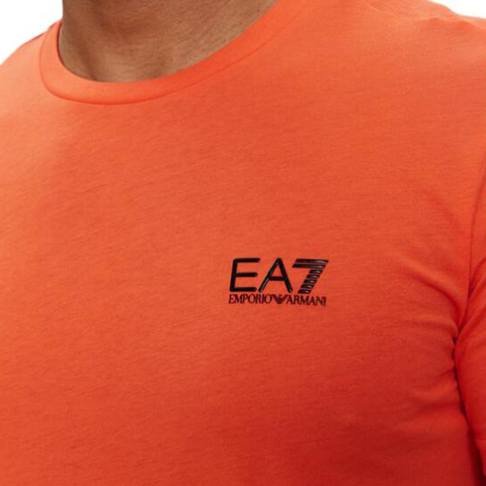 Emporio Armani EA7 Solid Logo Crew Neck Straight Fit Short Sleeve T-Shirt Men tops Orange 8NPT51-PJM9Z-1661