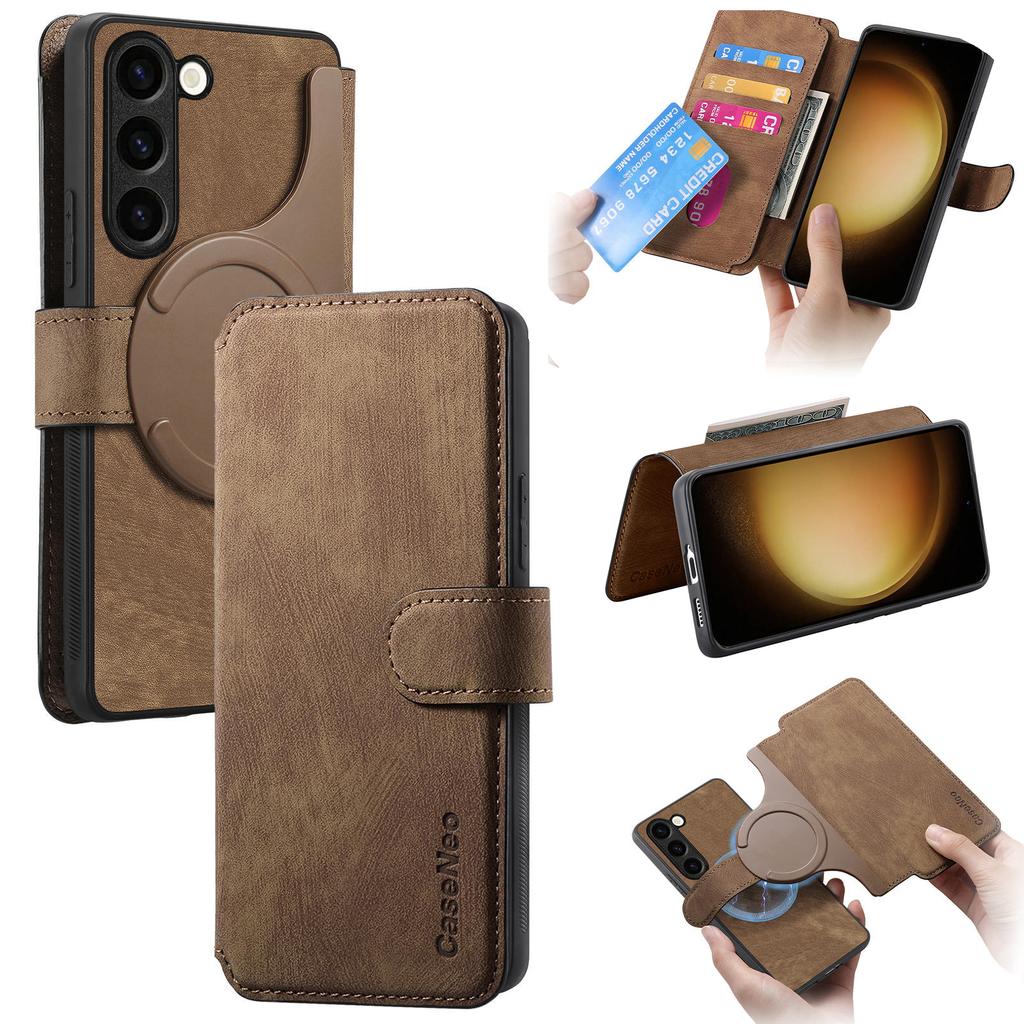 For Samsung Galaxy S23+ Magnetic Case CASENEO Detachable Leather Phone Wallet Cover