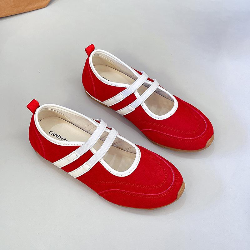 Flat-bottomed ballet Mary Jane single shoes women's shoes spring and summer casual lightweight sports shoes