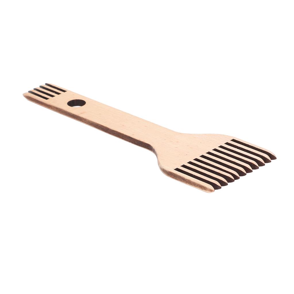 Weaving Loom Comb Double Ended Ergonomic Design Durable Beech Glossy Surface Wooden Loom Comb for