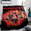 1PC Rammstein Band Print Flannel Blanket, High Quality All Seasons, Home Decor, Warmth and Comfort, Perfect for Christmas Gifts