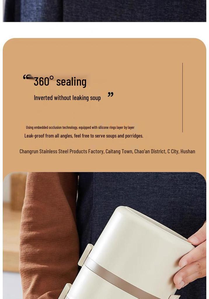 304 Stainless Steel Double-Layer Insulated Lunch Box - Portable, Sealed, Large Capacity for Students and Office Workers