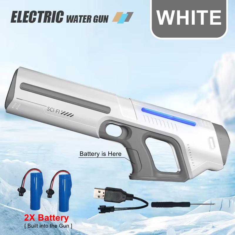 Pistole ad Acqua Elettriche per Adulti Potenti Siringa Automatica Serbatoio Acqua Blaster Giocattolo Gioco Estivo in Piscina Gioco all'Aperto Regalo