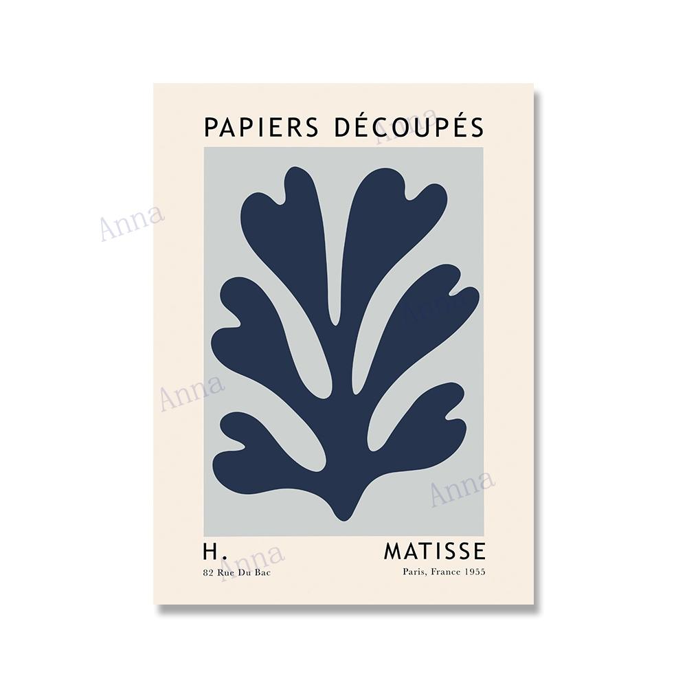 Henri Matisse Colorful Leaf Print Exhibition Poster Abstract Gallery Wall Art Canvas Painting Picture for Living Room Home Decor