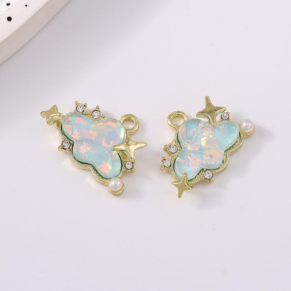 5pcs Cute Gemstone Cloud Pendant Charms for Necklace Earrings Bracelet DIY Handmade Jewelry Accessories Supplies