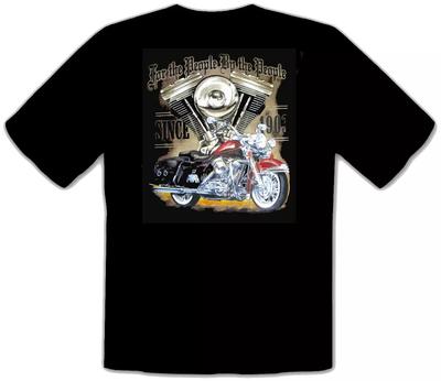 Custom Bike Kustom Rockabilly Live To Ride Harley Chopper Schwarzes T-Shirt -315-