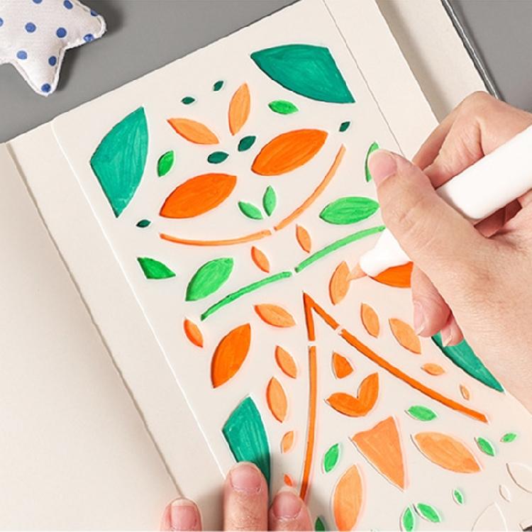 6 Pezzi Template Dettagliati Svuotati Riutilizzabili per Principianti e Professionisti in Journaling o Corsi d'Arte