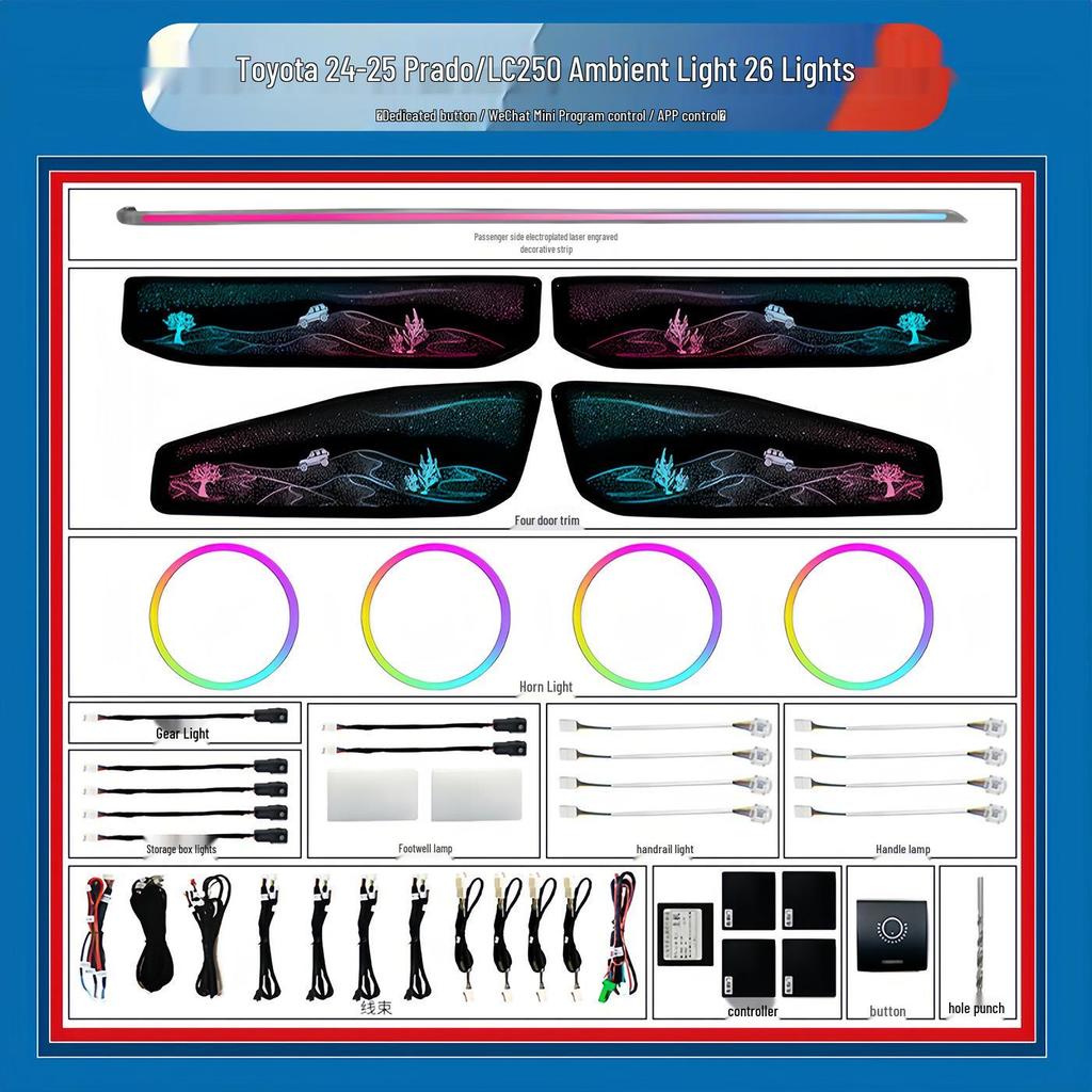 Toyota Prado Dynamic Interior Atmosphere Lights for Modification