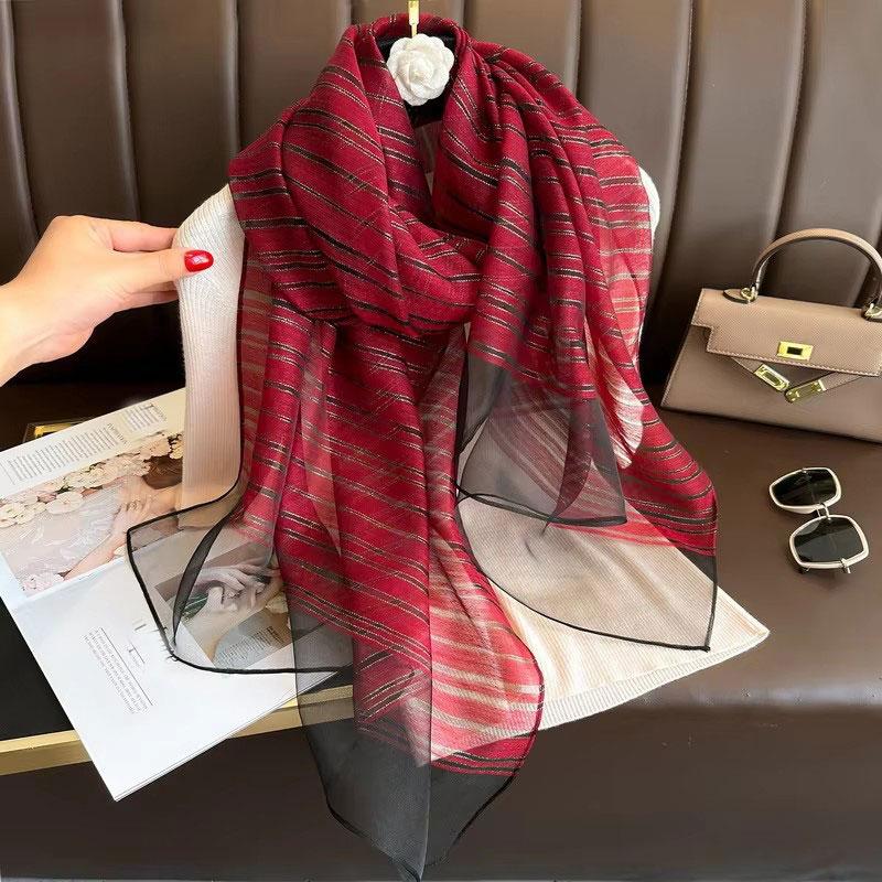 Long Silk Wool Scarf Shawls And Wraps For Women Foulard Luxury  Hijab New Lady Pashmina Neck Winter Scarves Bandana Poncho