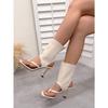 Summer Square Toe Heeled Sandals Feminine 2025 New Plus Size Clip-toe Stiletto Sandals