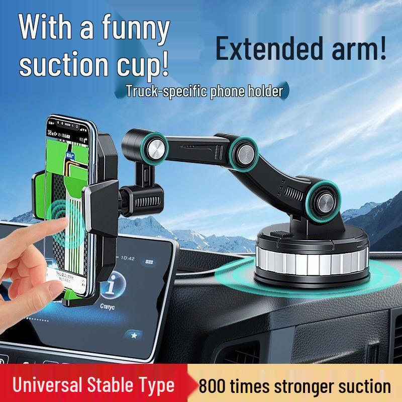 Universal Car Phone Holder with Rotating Suction Cup for Dashboard/Windshield - Shockproof, Fits Cars & Vans