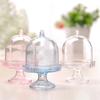 Boîte à Bonbons en Plastique Transparent Mini Ronde DIY Rangement Boîte à Bonbons Boîte à Gâteau Boîte à Snacks Boîte Décorative Cadeau d'Anniversaire pour Enfants