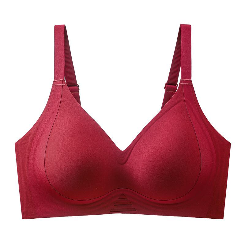 

Soft support, pull and gather, seamless underwear, large chest, small fixed non-running cup, anti-sagging, no steel ring bra. M recommends 34/75bc through cup вино красного
