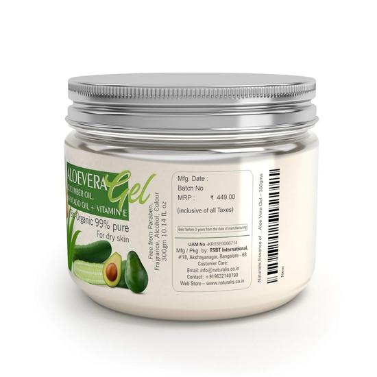 Naturalis Essence of Nature Aloe Vera Gel Raw (Cucumber and Avocado), 300g