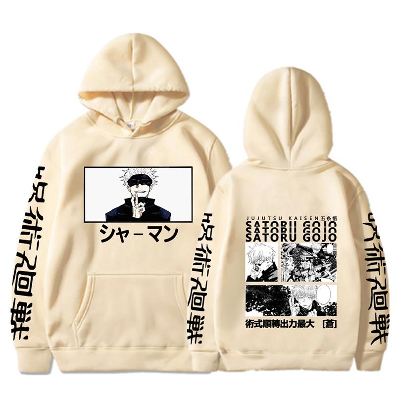 Jujutsu Kaisen Japonské Anime Gojou Satoru Grafické Mikiny Oversized Mikina s Kapucí Dlouhý Rukáv Mikina Muži Ženy Oblečení