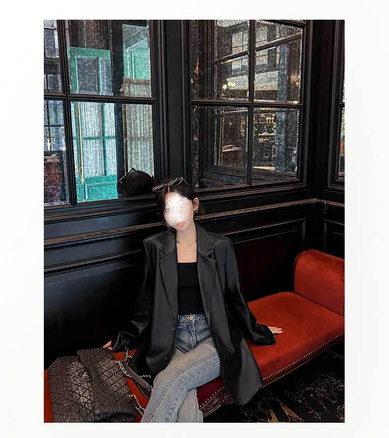 In-Stock 8901 Plus Size Korean Style Women's Leather Jacket (Casual, High-End, Loose Fit)