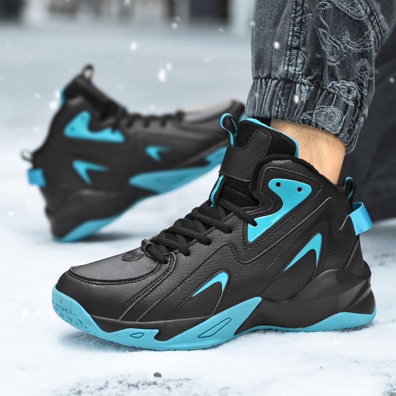 Scarpe da papà da uomo taglie forti foderate in pile e in pelle - Calde, leggere, sneakers casual 4847