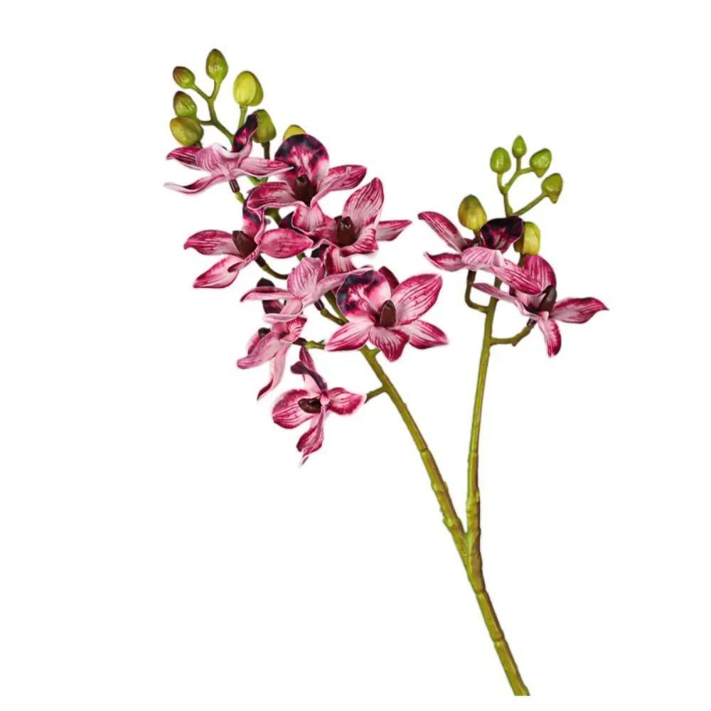 2 Grenar Konstgjorda Phalaenopsis-blommor Realistisk Beröring Realistisk Konstgjord Fjärilsorkidé Blomma Handgjord Simulering Blomma