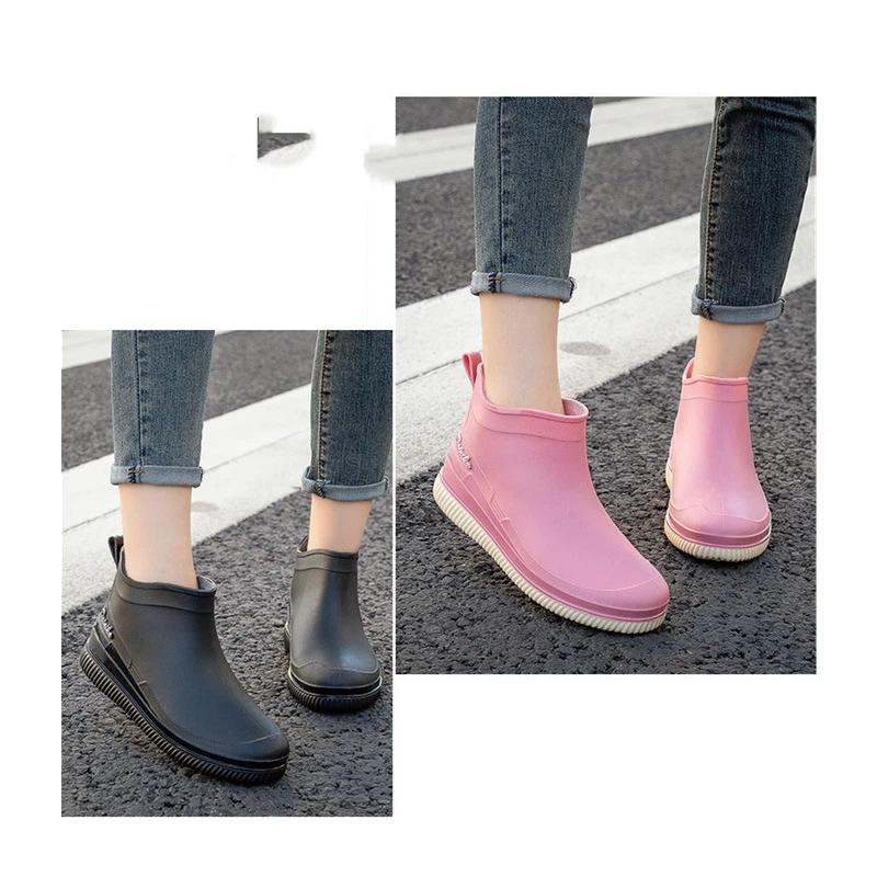 Women's Fashion Outdoor Anti Slip Lightweight Rain Shoes Rubber Shoes