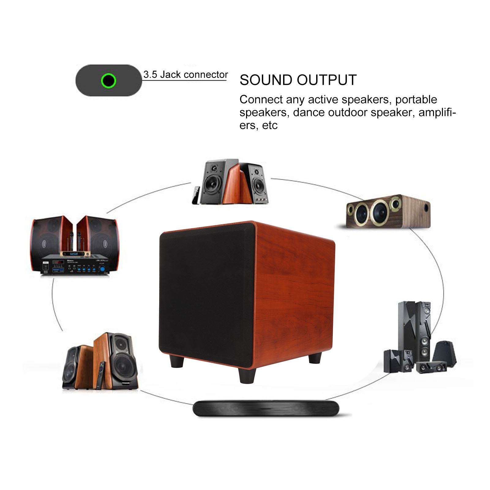 

10-дюймовый активный сабвуфер универсальный 300 Вт активный сабвуфер динамик для внутреннего и наружного использования 100‑240 В США US Plug