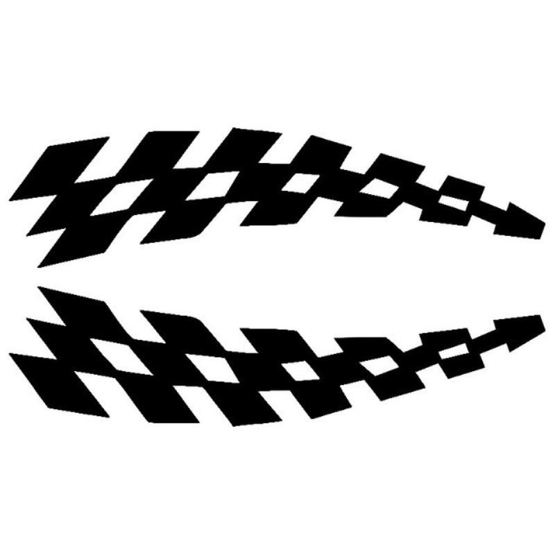 2PCS Car wheel eyebrow reflective stickers waterproof fender stickers car plaid stickers body bumper stickers