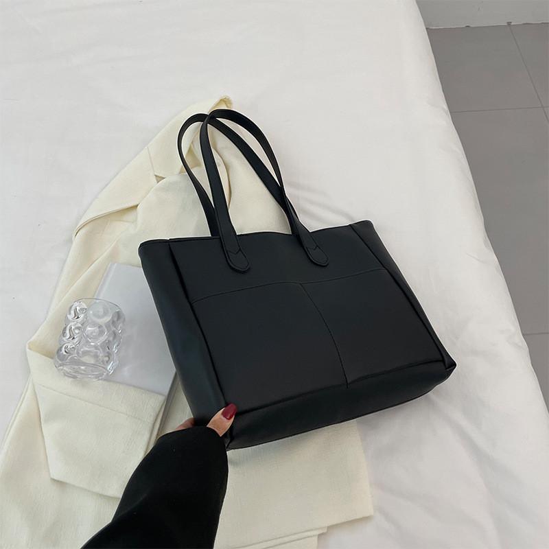 Stylish Large-capacity Street Fashion Tote Bag Pu Leather Shoulder Handbag