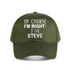 Steves Funny Slogan Baseball Cap Fashion Unisex Sunhat Womens Outdoor Sports Snapback Cap