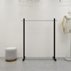 Black Stainless Steel Floor-Standing Garment Display Rack for Women's Clothing Store