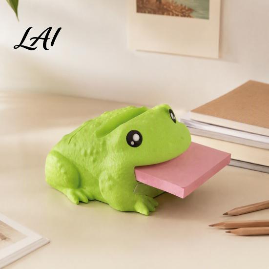 Gift for Colleagues Cute Frog Adhesive Note Dispenser Creative Cartoon Animal Stationery Organizer 3D Student Study Desk Accessories Print